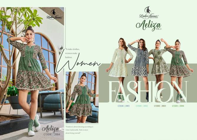 Aeliza Vol 2 By Ladies Flavour Cotton Short Kurtis Catalog
